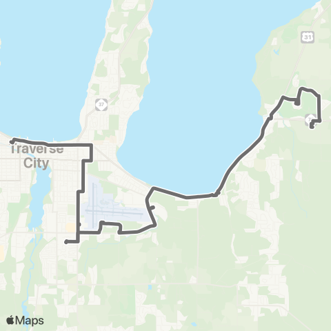 BATA Traverse City to Acme map