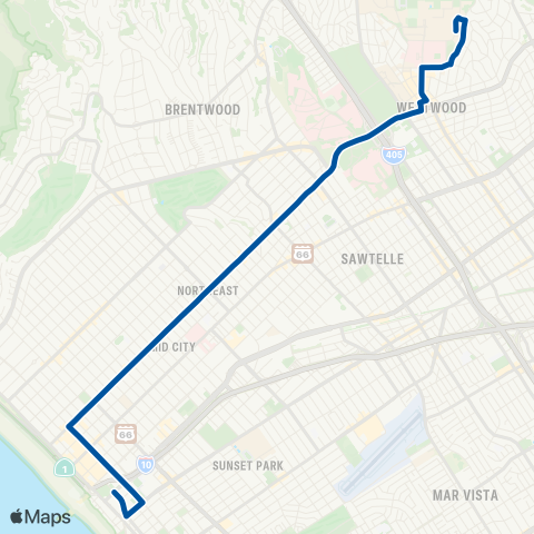 Big Blue Bus Wilshire Blvd / UCLA map