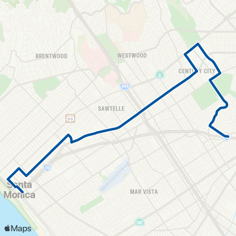 Big Blue Bus Olympic Blvd map