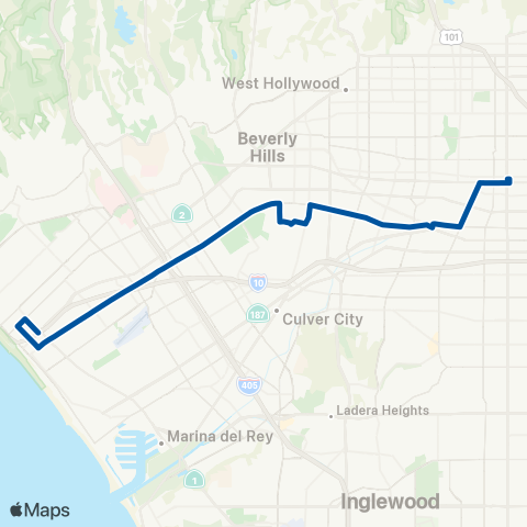 Big Blue Bus Pico Blvd map