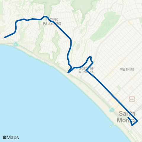 Big Blue Bus Pacific Palisades map