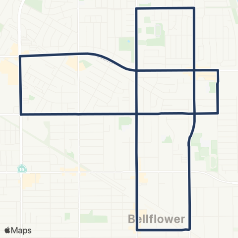 Bellflower Bus North Route map