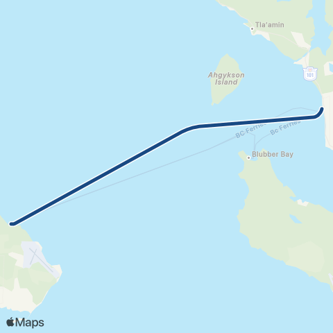 BC Ferries Comox - Powell River map