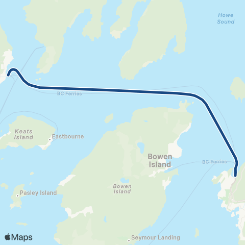 BC Ferries West Vancouver - Sunshine Coast map