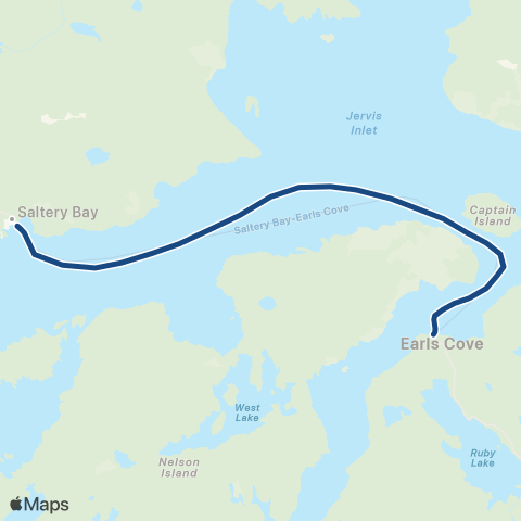 BC Ferries Sechelt - Powell River map