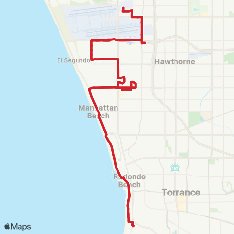 Beach Cities Transit LAX - Beach Cities map