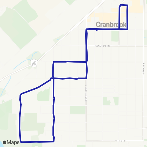 BC Transit East Kootenay Third Avenue map