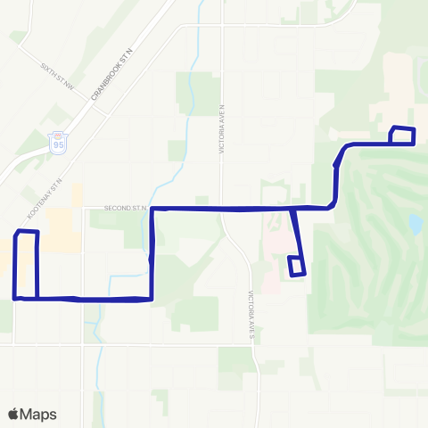 BC Transit East Kootenay College map