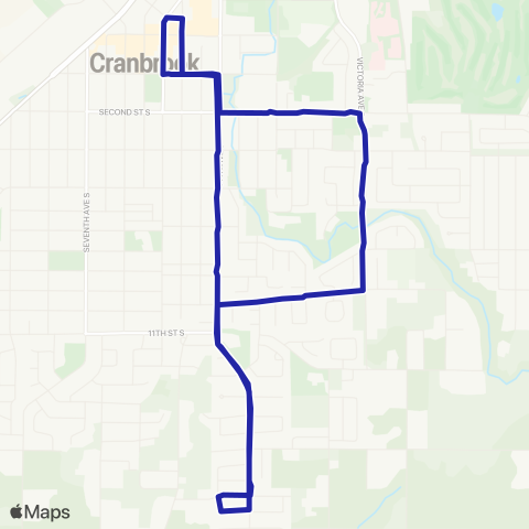 BC Transit East Kootenay 14th Avenue map