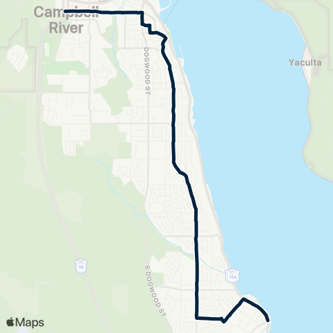 BC Transit Campbell River Campbellton / Willow Point via Alder map