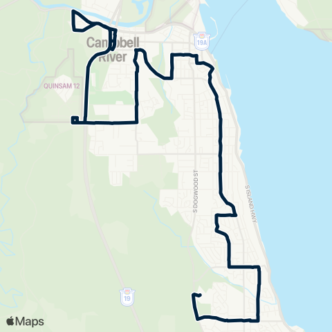 BC Transit Campbell River Quinsam / North Island College map