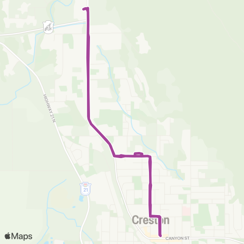 BC Transit Creston North Creston map