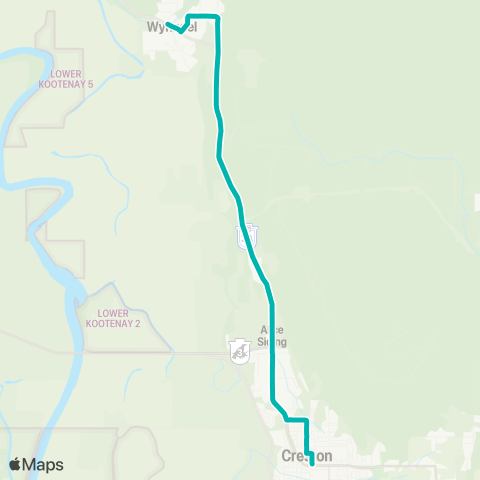 BC Transit Creston Wynndel map