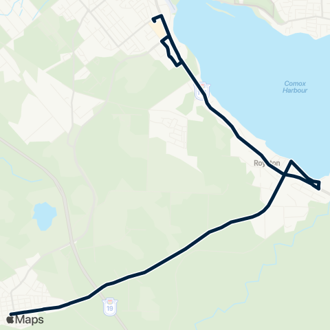 BC Transit Comox Valley Cumberland via Royston map