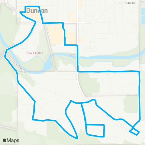 BC Transit Cowichan Valley Eagle Heights map