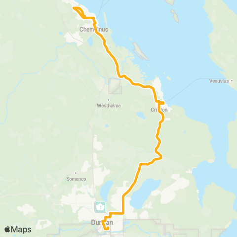 BC Transit Cowichan Valley Crofton-Chemainus map