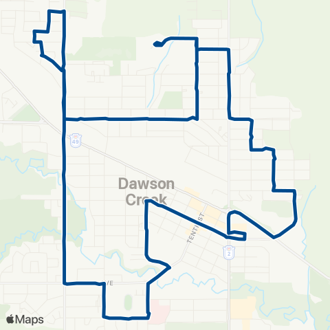 BC Transit Dawson Creek Northside map