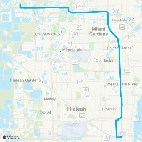 Broward County Transit Miramar 95 Express map