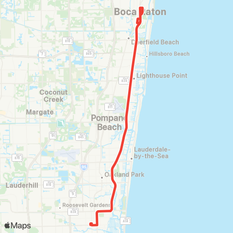 Broward County Transit Federal Hwy Local map