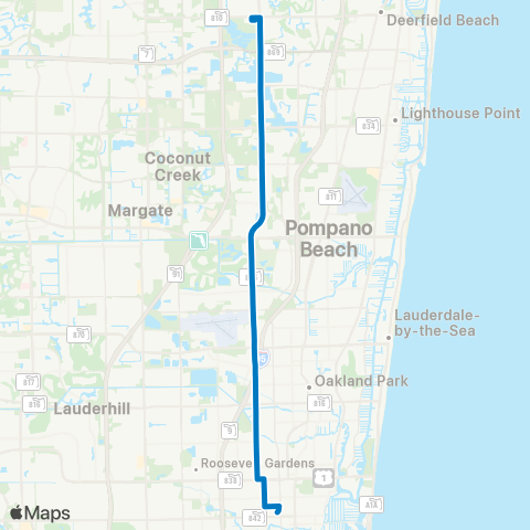 Broward County Transit Powerline Rd Local map