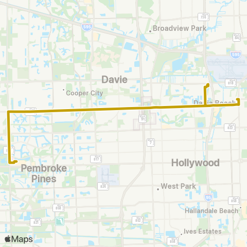 Broward County Transit Stirling Rd Local map