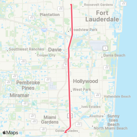 Broward County Transit US 441 Local map