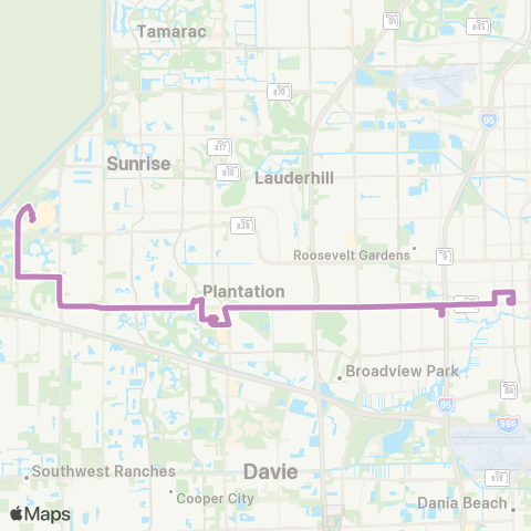 Broward County Transit Broward Blvd Local map