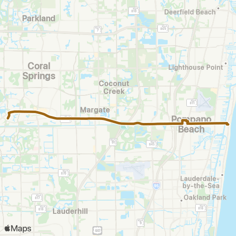 Broward County Transit Atlantic Blv Local map