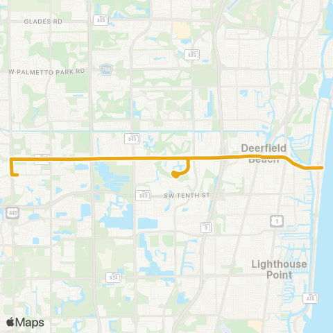 Broward County Transit Hillsboro Blv Local map