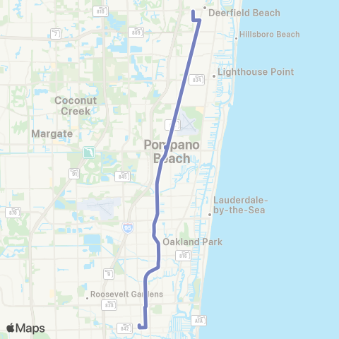 Broward County Transit Dixie Hwy Local map