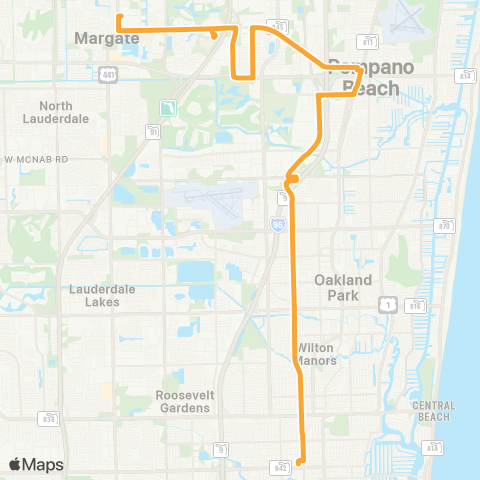 Broward County Transit Andrews Ave Local map