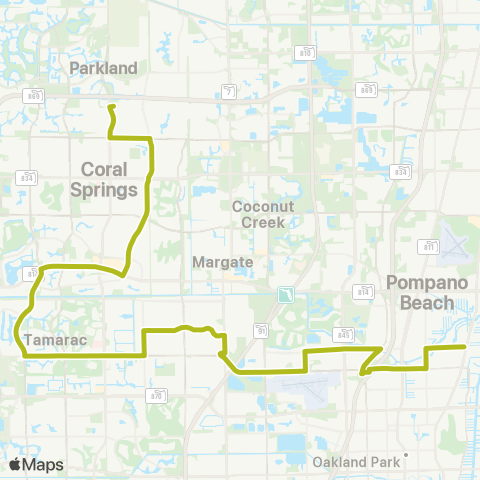 Broward County Transit Mcnab Rd Local map