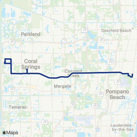 Broward County Transit Copans Rd / royal Plam Blv Local map