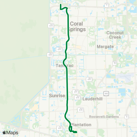 Broward County Transit Pine Island Rd Local map