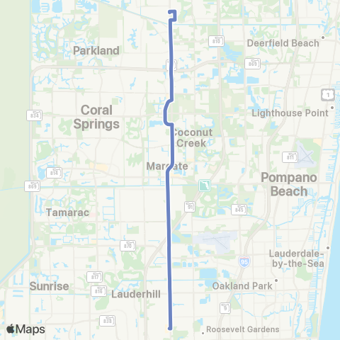 Broward County Transit N State Rd 7 Local map