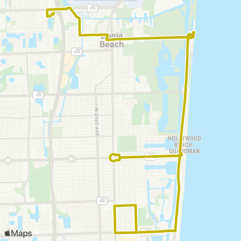 Broward County Transit South SR A1A Local map