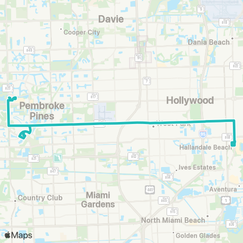 Broward County Transit Pembroke Rd Local map