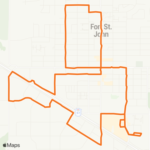 BC Transit Fort St. John Central Prospect Park map