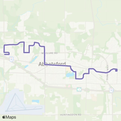 BC Transit Fraser Valley Region Highstreet / McMillan map