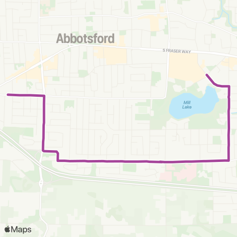 BC Transit Fraser Valley Region Clearbrook / Bourquin via Hospital map