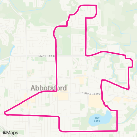 BC Transit Fraser Valley Region Centre Loop School Special map