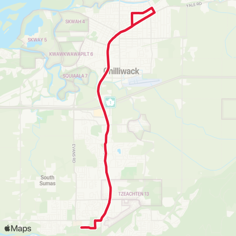 BC Transit Fraser Valley Region Vedder map