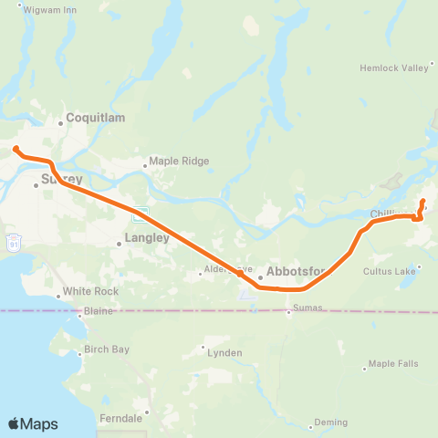 BC Transit Fraser Valley Region Fraser Valley Express map