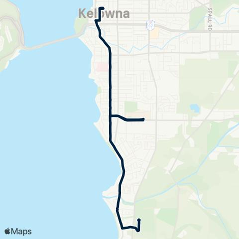 BC Transit Kelowna Lakeshore map