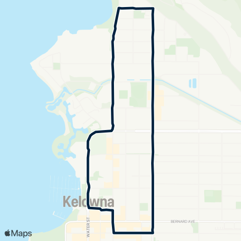 BC Transit Kelowna North End Shuttle map