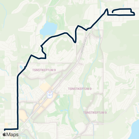 BC Transit Kelowna Shannon Ridge map