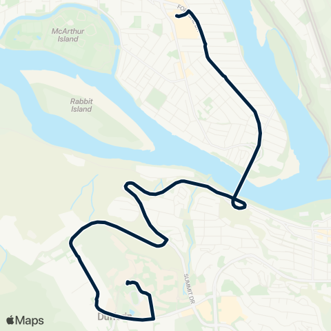 BC Transit Kamloops North Shore TRU Express map