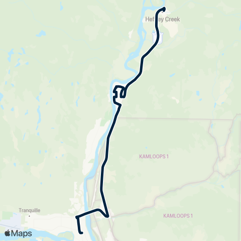 BC Transit Kamloops Yellowhead map