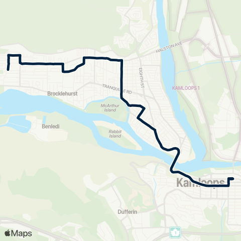 BC Transit Kamloops Parkcrest map