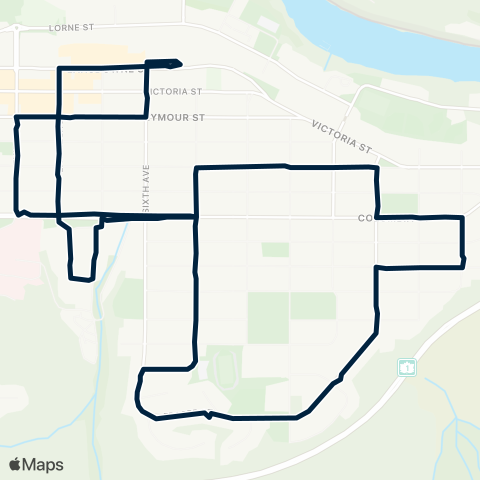 BC Transit Kamloops Downtown Loop map